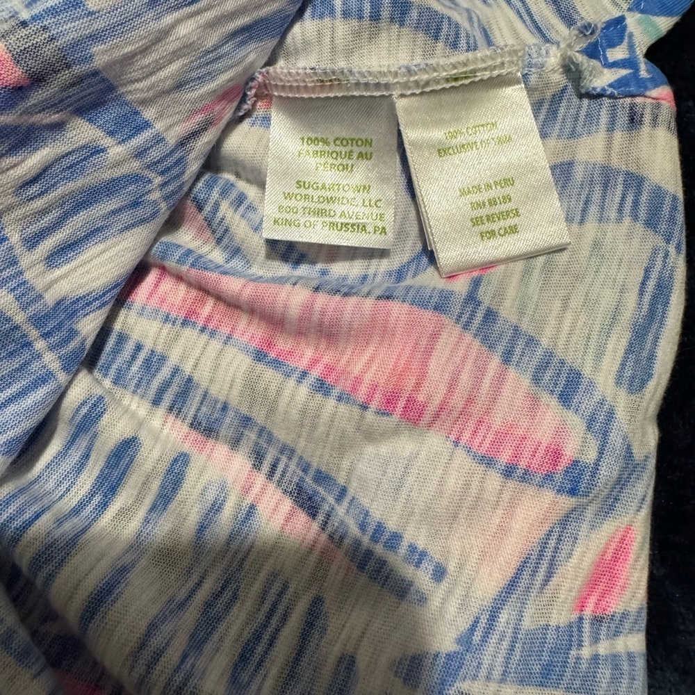 Lilly Pulitzer Blue and Pink Cotton Top - Picture 5 of 11